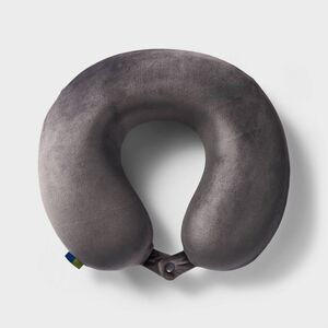 Open Story Memory Foam Travel Neck Pillow Gray Airplane Comfort New